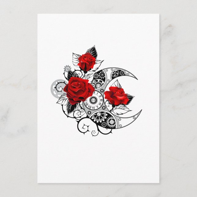 Mechanical Crescent with Red Roses Menu (Front)