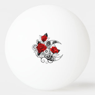 Mechanical Crescent with Red Roses Ping Pong Ball