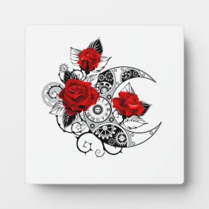 Mechanical Crescent with Red Roses Plaque
