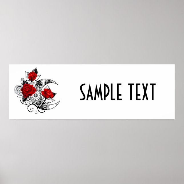 Mechanical Crescent with Red Roses Poster (Front)