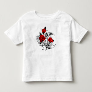 Mechanical Crescent with Red Roses Toddler T-Shirt