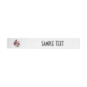 Mechanical Crescent with Red Roses Wrap Around Label