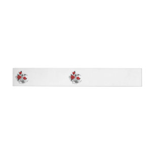 Mechanical Crescent with Red Roses Wraparound Address Label