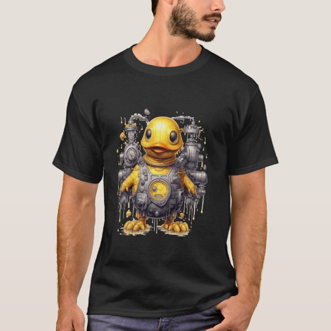 Mechanical Duck Chick Cybercore Steampunk Robot Ch T-Shirt (Front)