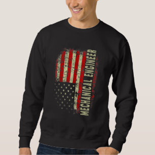 Mechanical Engineer 4th July US Flag Patriotic Eng Sweatshirt