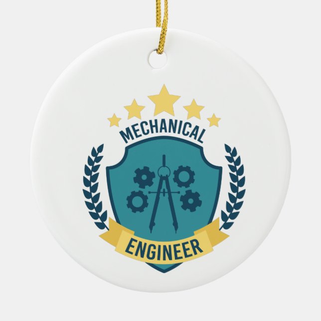 Mechanical Engineer Ceramic Ornament (Front)