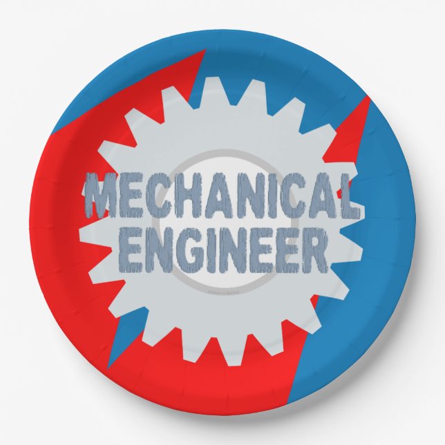 Mechanical Engineer Colour Block Paper Plate (Front)