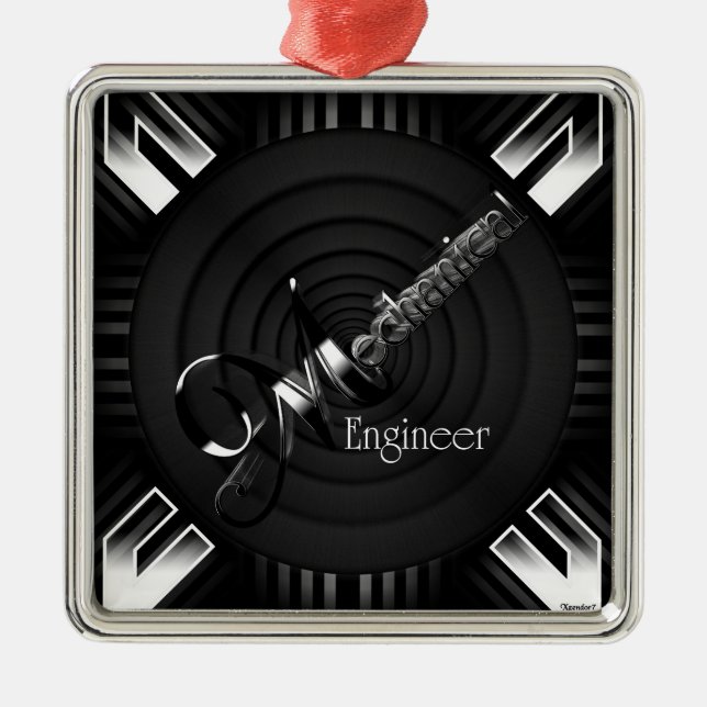 Mechanical Engineer Deco Flare Metal Ornament (Front)