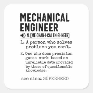 Mechanical Engineer Dictionary Definition Square Sticker
