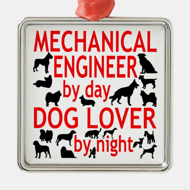 Mechanical Engineer Dog Lover Metal Ornament (Front)