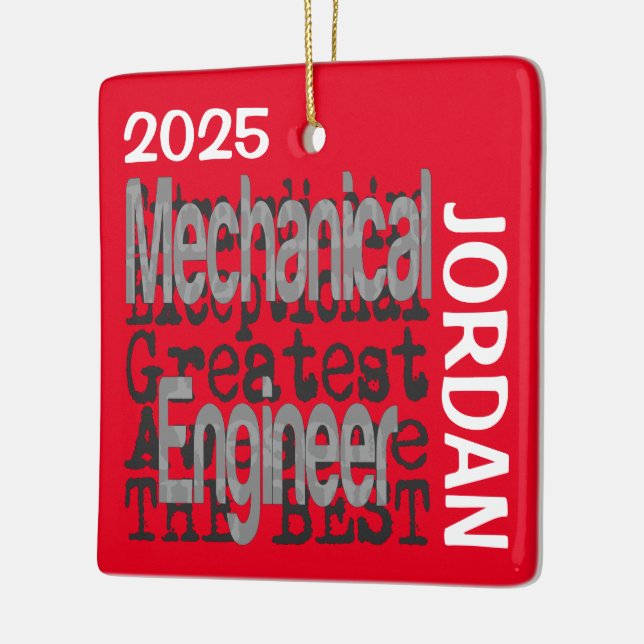 Mechanical Engineer Extraordinaire CUSTOM Ceramic Ornament (Left)