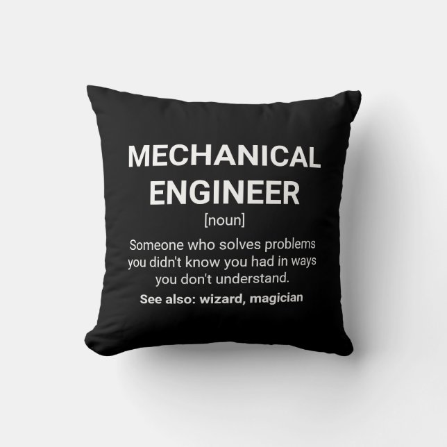 Mechanical Engineer Funny Definition Cushion (Front)