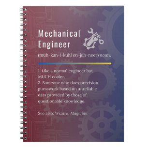 Mechanical Engineer Funny Definition Notebook