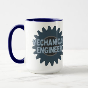 Mechanical Engineer Gear Blue Grey Mug