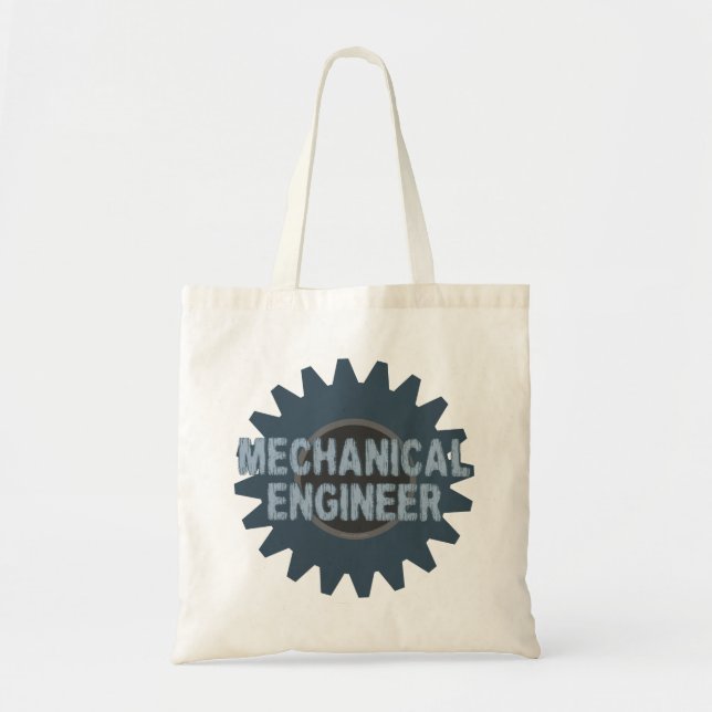 Mechanical Engineer Gear Blue Grey Tote Bag (Front)