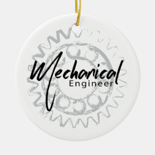 Mechanical Engineer Gear Sketch Ceramic Ornament
