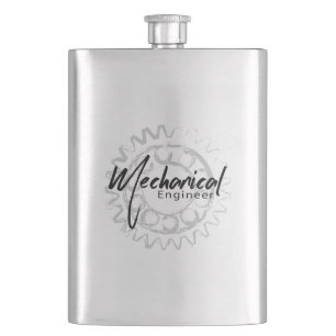 Mechanical Engineer Gear Sketch Hip Flask