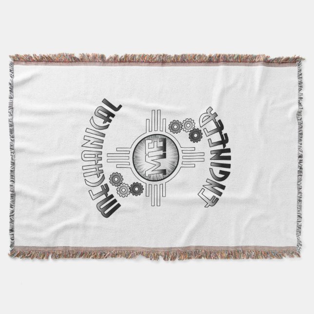 Mechanical Engineer Gears Throw Blanket (Front)