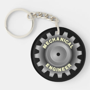Mechanical Engineer Grey Gear Key Ring