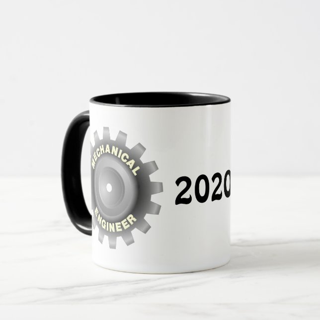 Mechanical Engineer Grey Gear Mug (Front Left)