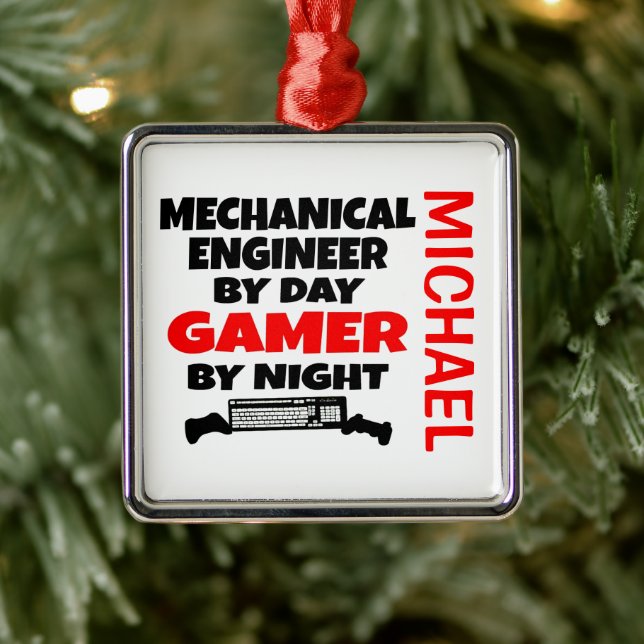 Mechanical Engineer Loves Playing Video Games Metal Ornament (Tree)