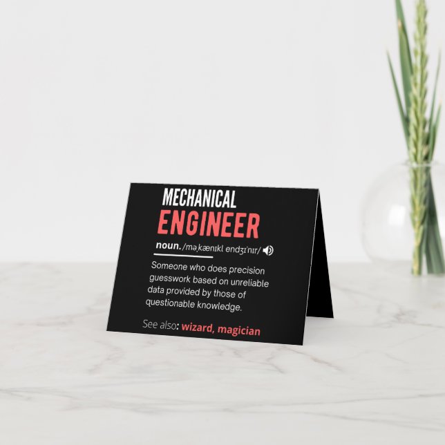 Mechanical ENGINEER Note Card (Front)