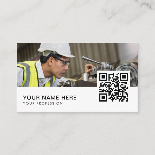 Mechanical Engineer QR Code  Business Card (Front)