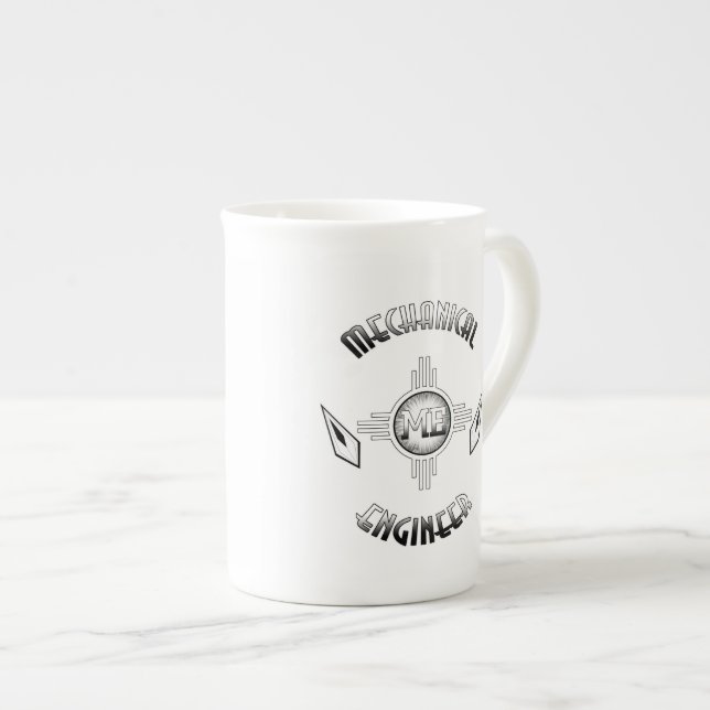 Mechanical Engineer Retro Bone China Mug (Front Right)