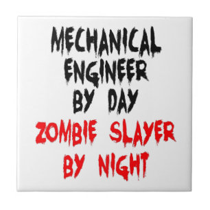 Mechanical Engineer Zombie Slayer Ceramic Tile