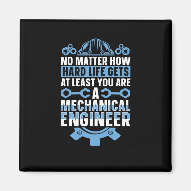 Mechanical Engineering No How Hard Engineer Sticke Magnet (Front)