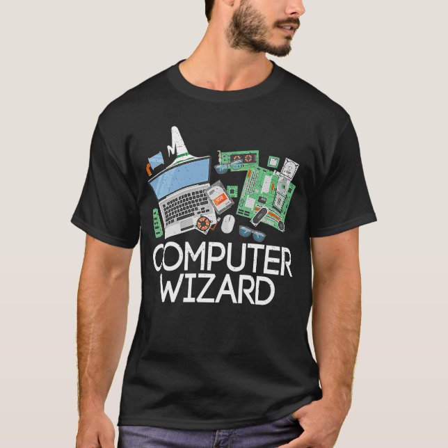 Mechanical Engineering Student Computer Wizard T-Shirt (Front)