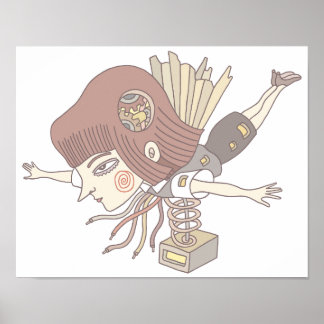 Mechanical fantasy girl. poster