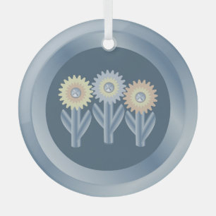 Mechanical Flowers Glass Tree Decoration