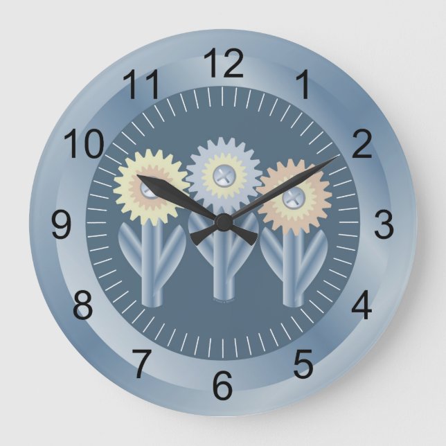 Mechanical Flowers Large Clock (Front)