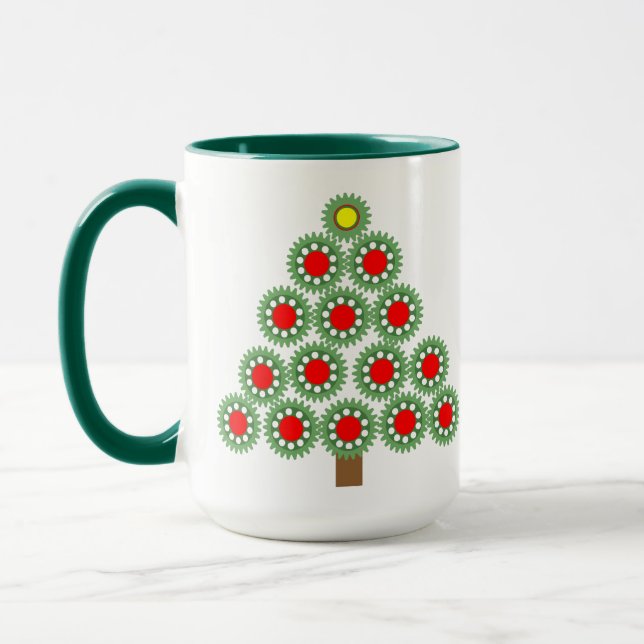 Mechanical Gear Christmas Tree Mug (Left)