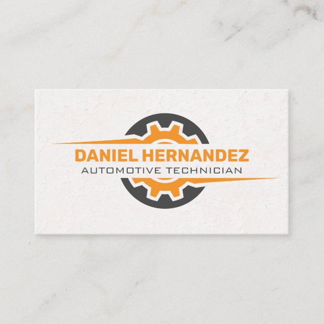 Mechanical Gear Logo Business Card (Front)