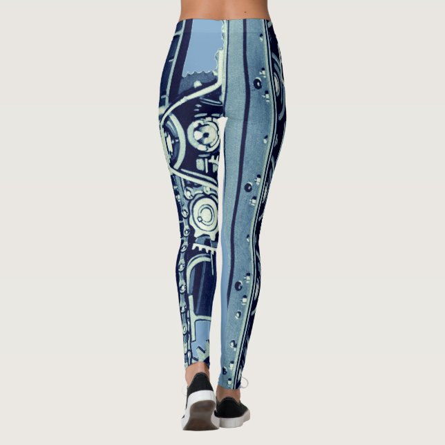 Mechanical Gears Industrial Machinery Caterpillar Leggings (Back)
