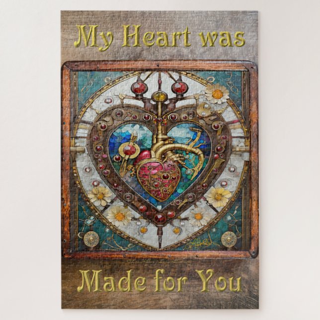 Mechanical Heart Anatomical Steampunk Series Jigsaw Puzzle (Vertical)