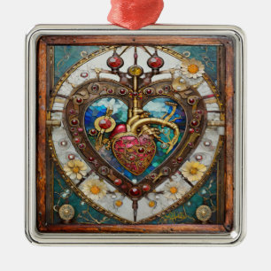 Mechanical Heart Anatomical Steampunk Series Metal Ornament