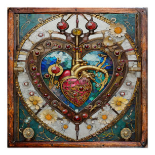 Mechanical Heart Anatomical Steampunk Series Poster