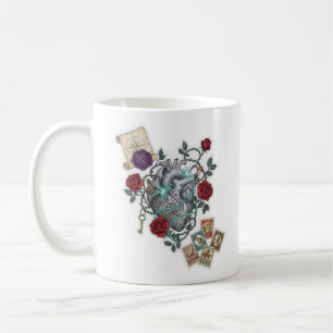Mechanical Heart with Roses – Vintage Surreal Art Coffee Mug