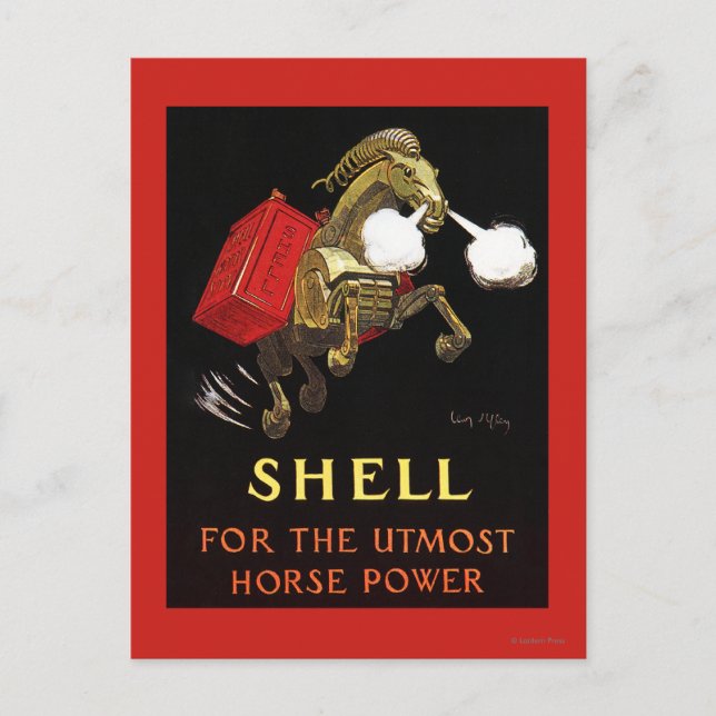 Mechanical Horse with Shell Oil Postcard (Front)