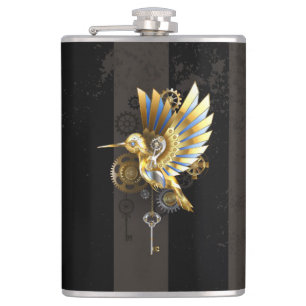Mechanical Hummingbird Hip Flask