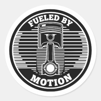 Mechanical Kinetic Piston Circular Mark Classic Round Sticker