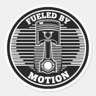 Mechanical Kinetic Piston Circular Mark Classic Round Sticker
