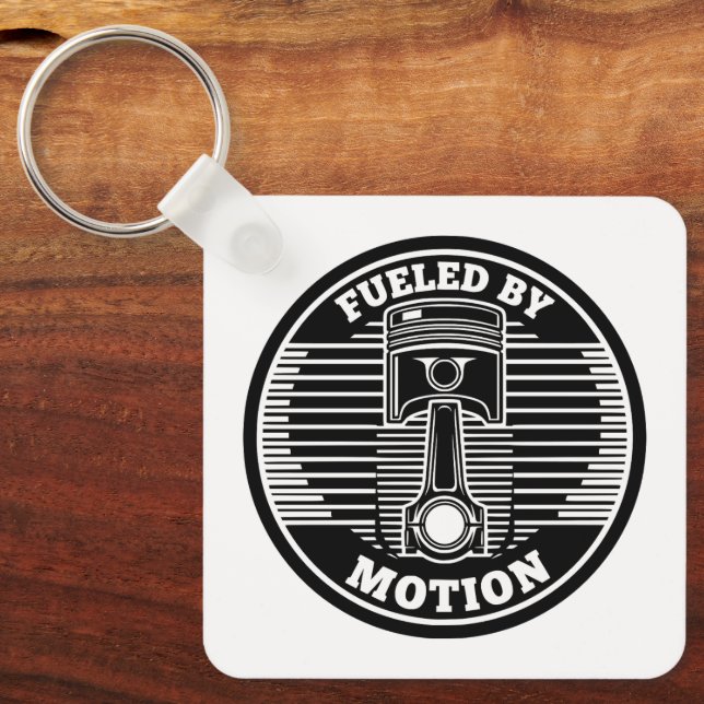 Mechanical Kinetic Piston Circular Mark Key Ring (Front)