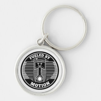 Mechanical Kinetic Piston Circular Mark Key Ring