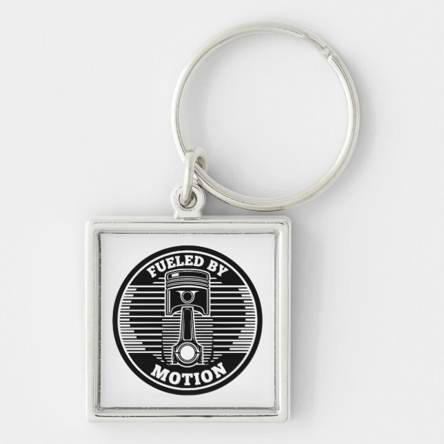 Mechanical Kinetic Piston Circular Mark Key Ring (Front)