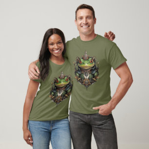 "Mechanical Leap: The Steampunk Green Frog" T-Shirt