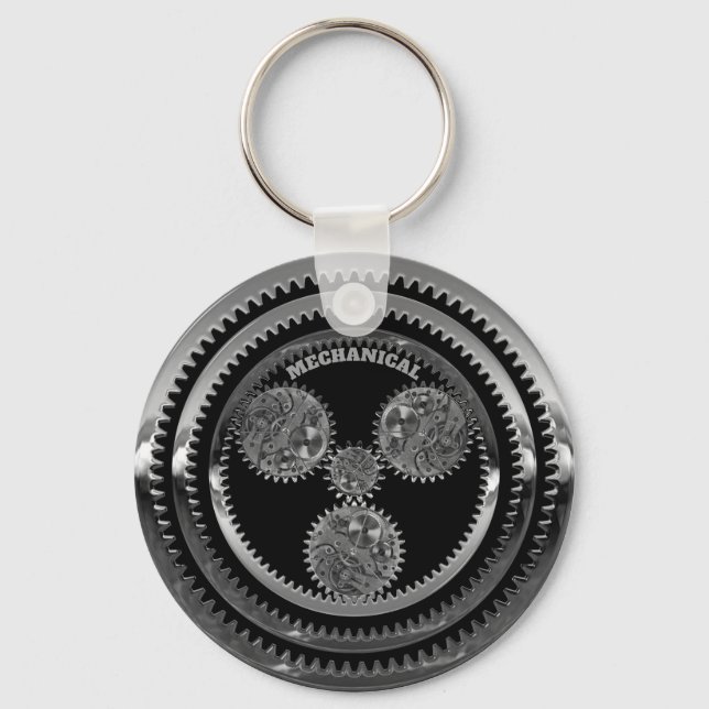 Mechanical Multi-Gear Print Key Ring (Front)